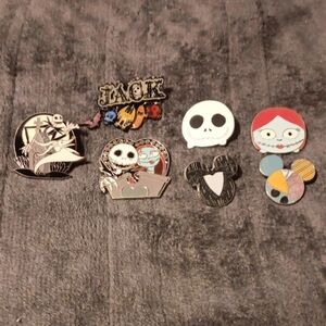 Disney Nightmare Before Christmas Pin Set - Black, White, Red